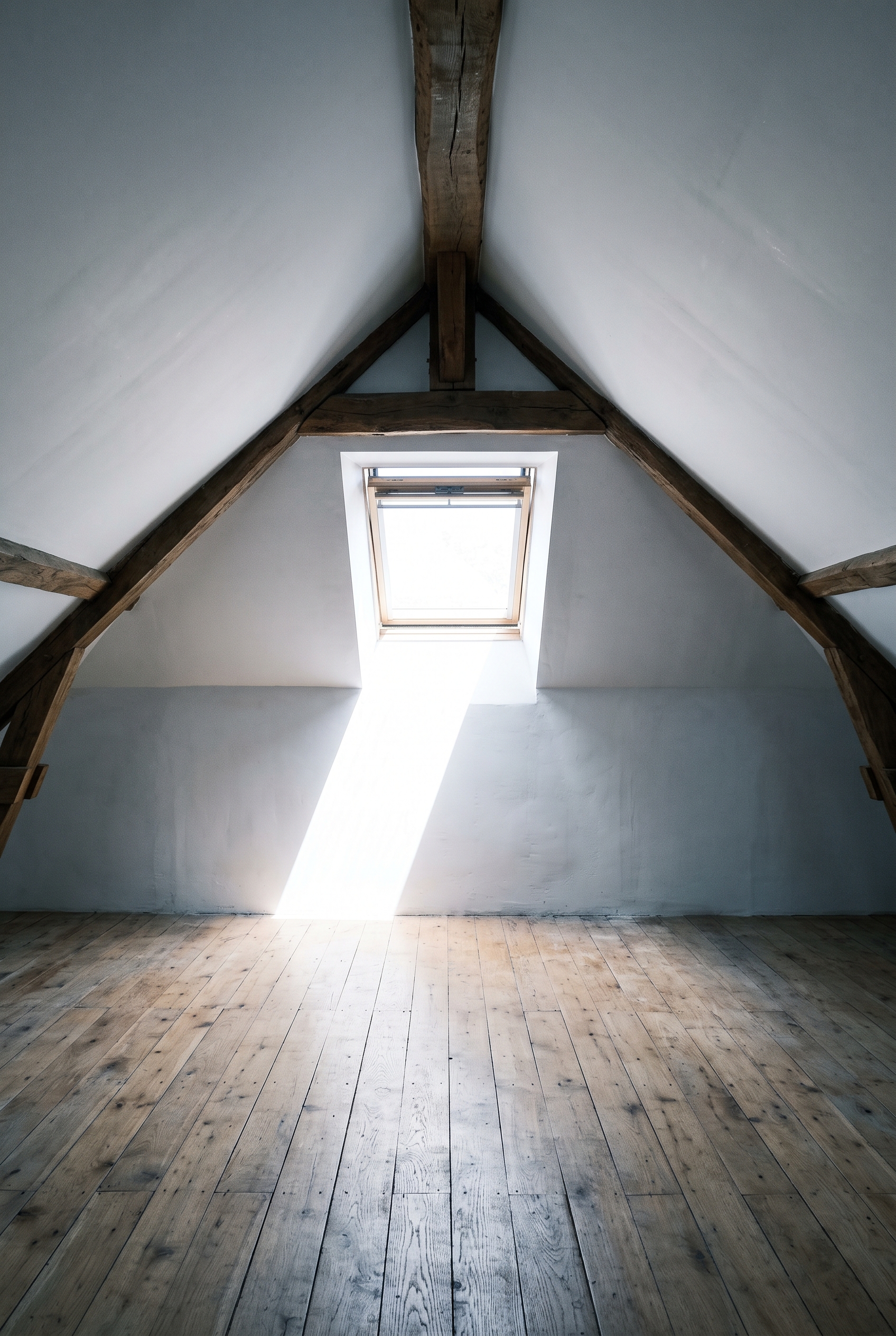 combles aménagés Comble aménagé sous fenêtre de toit sans protection solaire extérieure, situation classique d'inconfort d'été en Métropole Lilloise