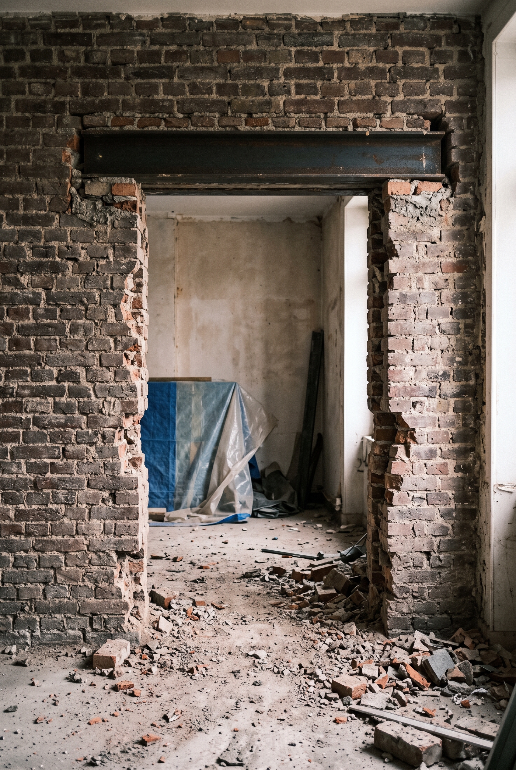 domogenie-genie-evolutif-structure-porteuse Ouverture en cours dans un mur de refend porteur, ce que la domogenie observe au titre du Génie ÉVOLUTIF
